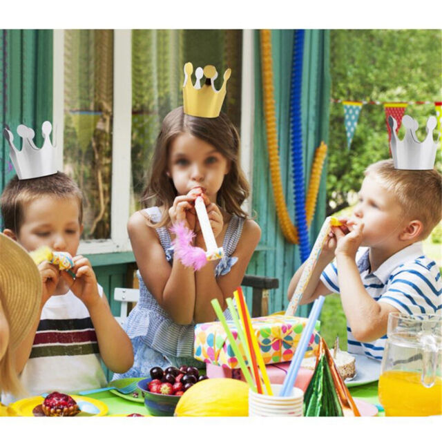 10 pz cappelli corone compleanno bambini classe parole chiave regina feste a tema