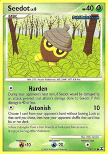 Pokemon - Seedot - 78/111 - Common - Rising Rivals - NM