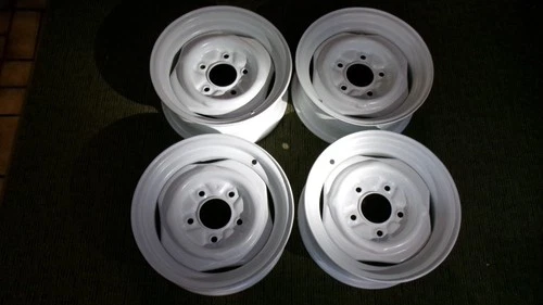 1961-1991 FORD 2wd TRUCK 4 Restored 15X6" STEEL WHEELS 5x5.5" lugs Powder Coated