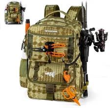 KastKing BaitSpace 50L Fishing Tackle Backpack with Removable Bait Binder