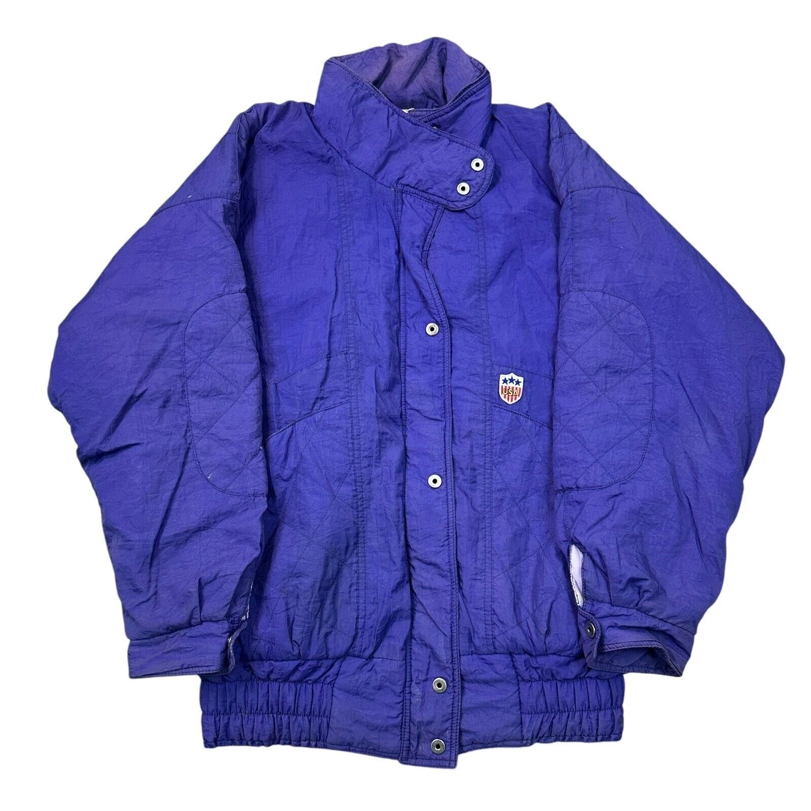 Vintage Ski Jacket 90s USA Retro Crazy Abstract Snow Purple Womens Small