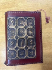 Vintage Medieval Coat Of Arms Embossed Leather Book Cover ~ Made in Italy 