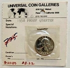 1958-P Proof Washington Quarter ~ 90% Silver