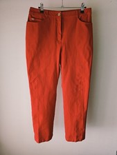 St John Sport Red Pants Size 10 Stretch Cotton Straight Career Casual