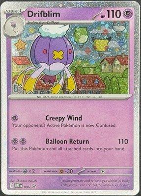 Pokemon - Drifblim - (Cosmos Holo) 006 Me: Mega Evolution Promo Holo - NEAR MINT
