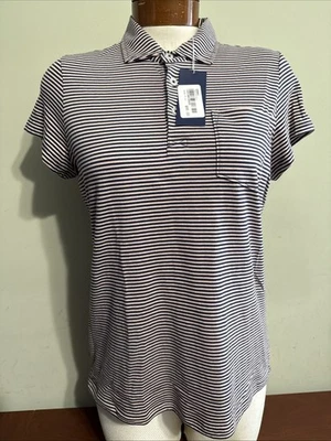 RENWICK KURZARM ROSE MARINEBLAU GESTREIFT DAMEN XS S GOLF POLO NEU MIT ETIKETT NEU - Bild 1 von 4