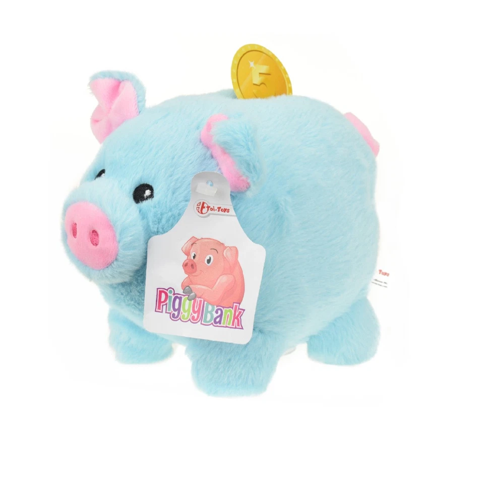 Toi-Toys Plüschsparbüchse Schwein Sparschwein Kinder Plüschtier Kuscheltier Kind