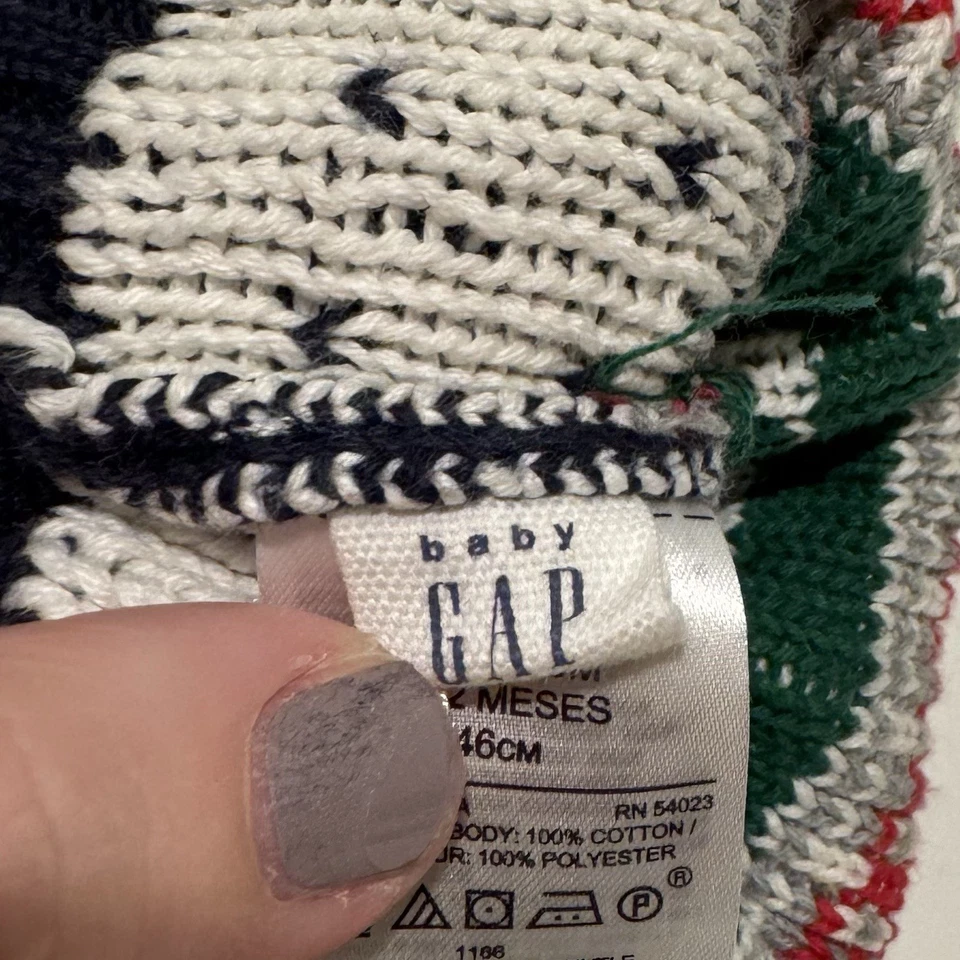 Bebé GAP Árbol de Navidad Gorro Algodón Bebé Talla 6-12 Meses Foto 3 de 4