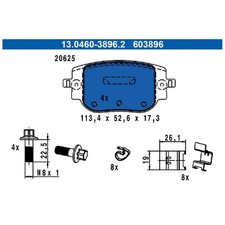 Satz Bremsbeläge Bremsklötze hinten für Peugeot Expert V Traveller id55590