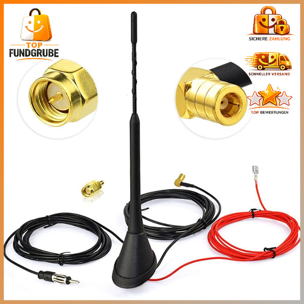 Aktive Dab/Dab+ Antenne Auto Digital Radio Dachantenne Mit VerstäRker 5M-image