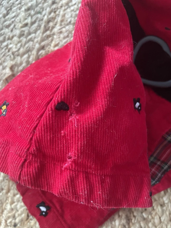 Vintage Samara Size 3T Girl's Dress - Red Black Dogs Heart Belt - Image 3 of 3