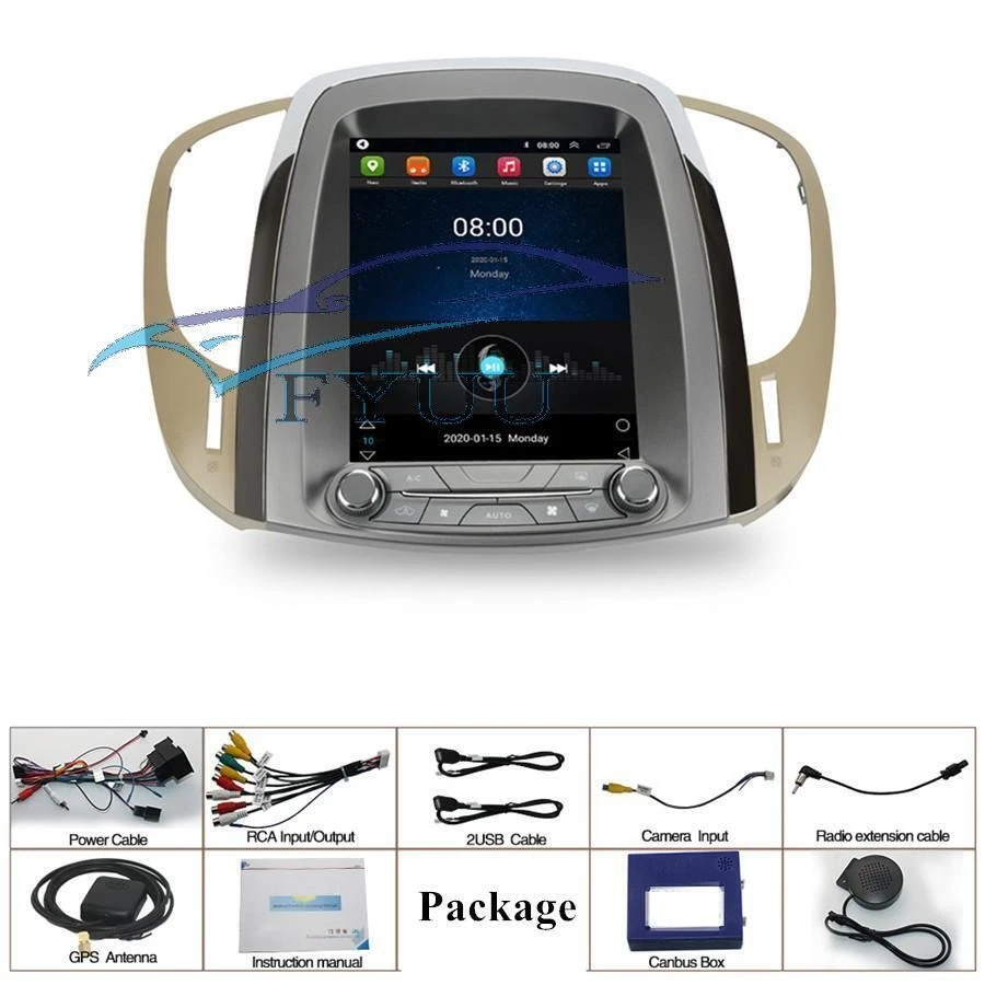 Rádio estéreo 9,7"" Android 10.1 navegação GPS FM para Buick Lacrosse 09-12 1+16G - Imagem 3 de 4