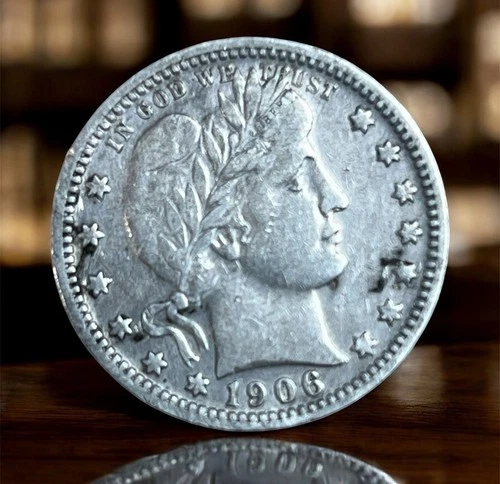 1906-O Barber Silver Quarter w/ XF Details