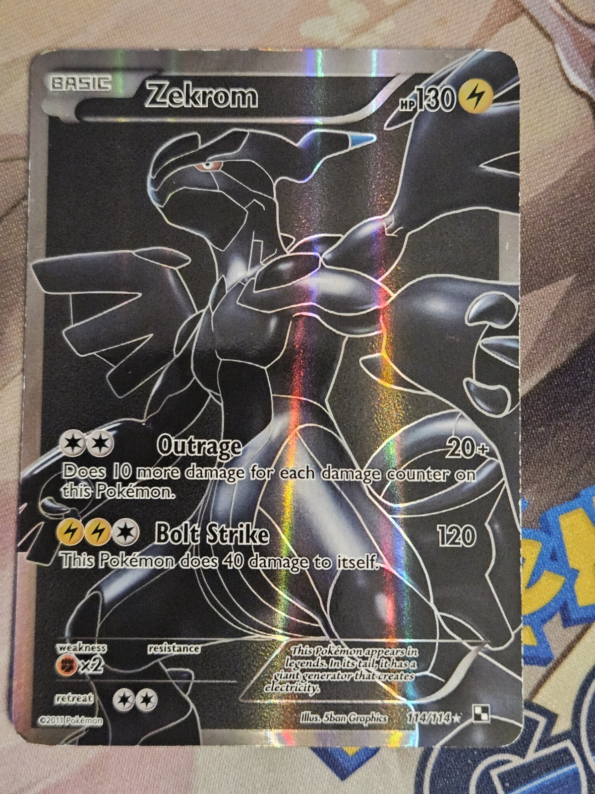 Zekrom (114 Full Art) 114/114 Black & White Holo Pokemon TCG LP