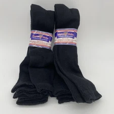 Six Pairs Physicians Choice Diabetic Over The Calf Crew Socks Size 13-15