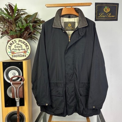 LORO PIANA ''Horsey'' Jacke Olympia 1992 Herren XL schwarz + Lederkragen Mantel