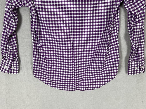 Camicia Robert Graham con bottoni giovane piccola colore viola bianco manica lunga quadri - Foto 11 di 13