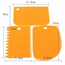 Scraper Cake Dough Plastic Pastry Decoration Tools 3Pcs/set Fondant Icing Baking