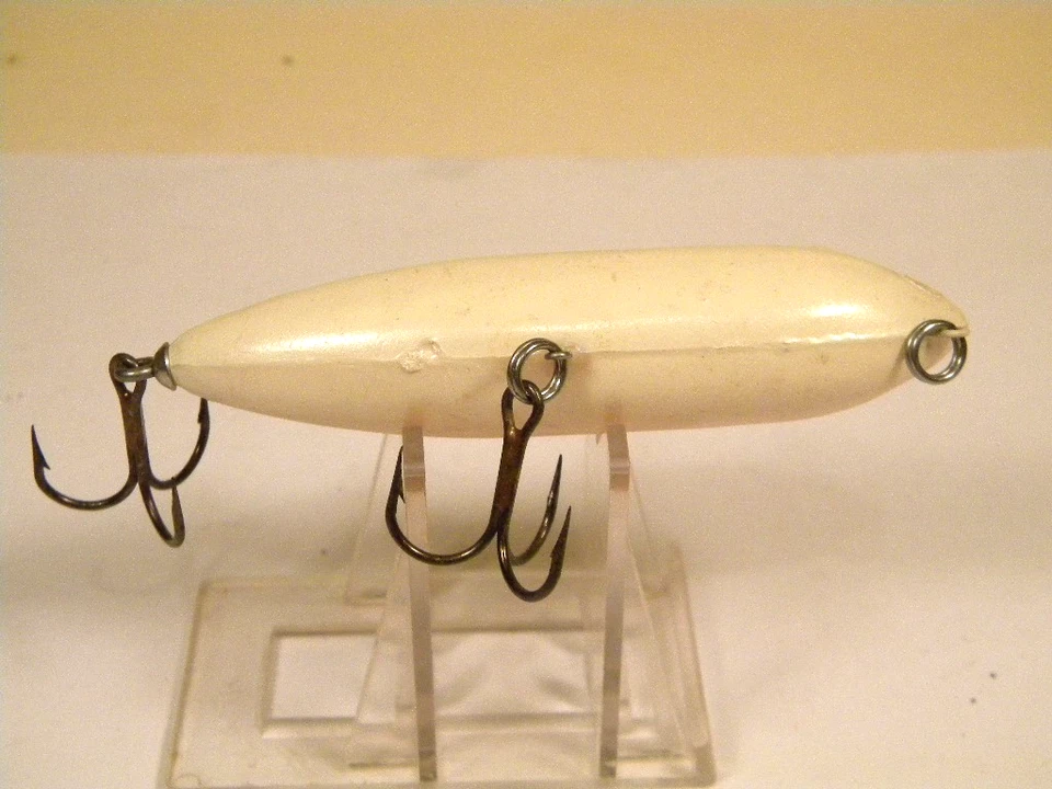 Señuelo vintage Norman Rat Lur blanco sonajero topwater crankbait Foto 3 de 3