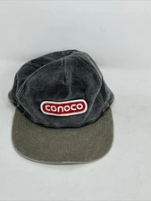 Vintage Conoco SnapBack Hat Gray Red Logo 