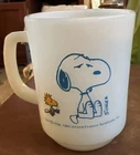 VTG 1965 Fire King Snoopy And Woodstock Mug I'm Not Worth A Thing Before Coffee