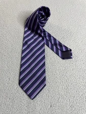 Vintage E Marinella Napoli Silk Tie Blue Striped Made in Italy