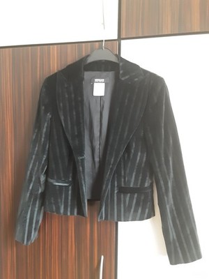 Versace  Jeans Couture Blazer Samt Schwarz Gr. 38 Damen Elegant Klassisch