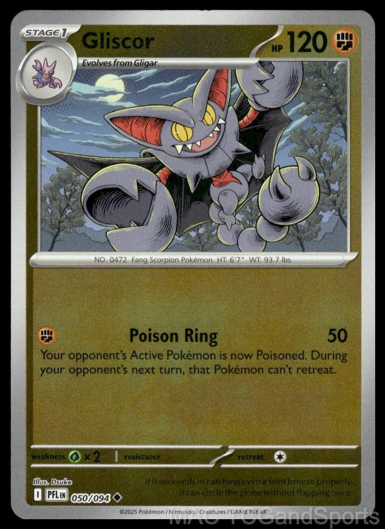 Gliscor 050/094 Reverse Holo Phantasmal Flames Pokemon TCG NM