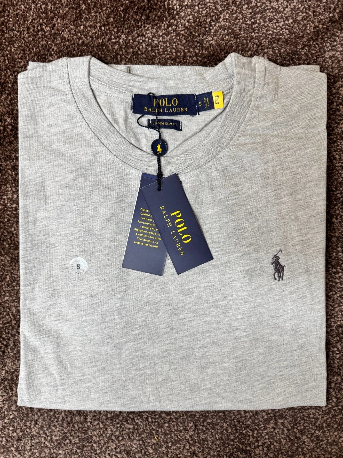 Polo Ralph Lauren Men’s Custom Slim Fit Crew Neck T-Shirt Size Small color Grey