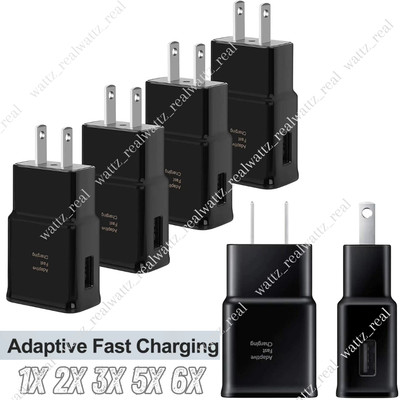 6PACK Lot Bulk Adaptive Fast USB Wall Charger Power Adapter For Samsung US Block