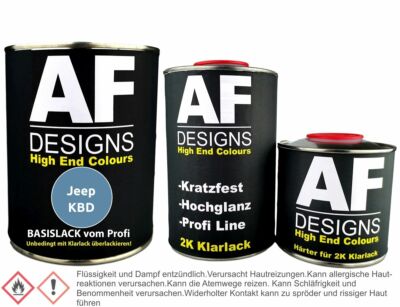 Jeep KBD Light Blue Satin Glow Metallic 1,25L Basislack Klarlack Härter Autolack