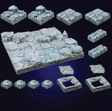 Dwarven Forge Terrain:  Caverns Deep - Ice Cavern Floors Pack - Unopened/Painted