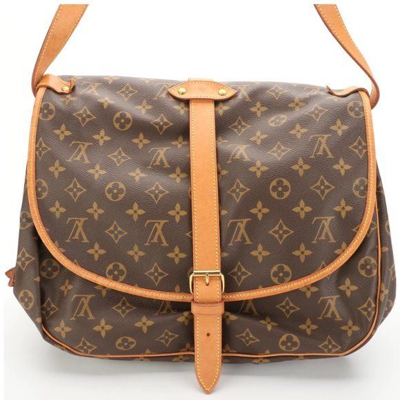 Louis Vuitton Saumur 35 in Monogram Canvas and Vachetta Leather | eBay