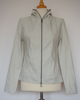 Sarah Pacini Linen Stone Zip Jacket, Size:1 | eBay 
