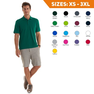 Mens Polo Shirt Short Sleeve Ultra Cotton Casual Work Wear