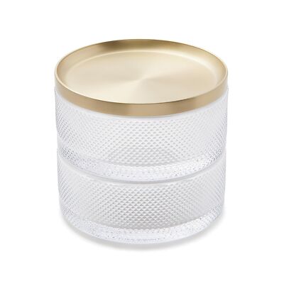 Umbra Tesora Jewelry Organizer, Two-Tier Storage Box with Removable Lid, Glas...