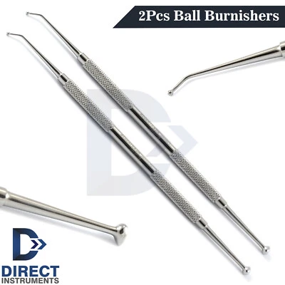 MEDENTRA 2Pcs Ball Burnisher #27/29 Egg-shape Composite Dental Amalgam Filling Instrument