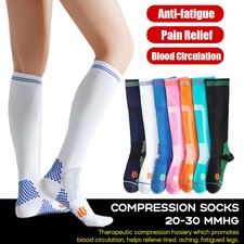 3Pair Athletic Knee High Compression Soccer Football Sport Socks for Youth Adult