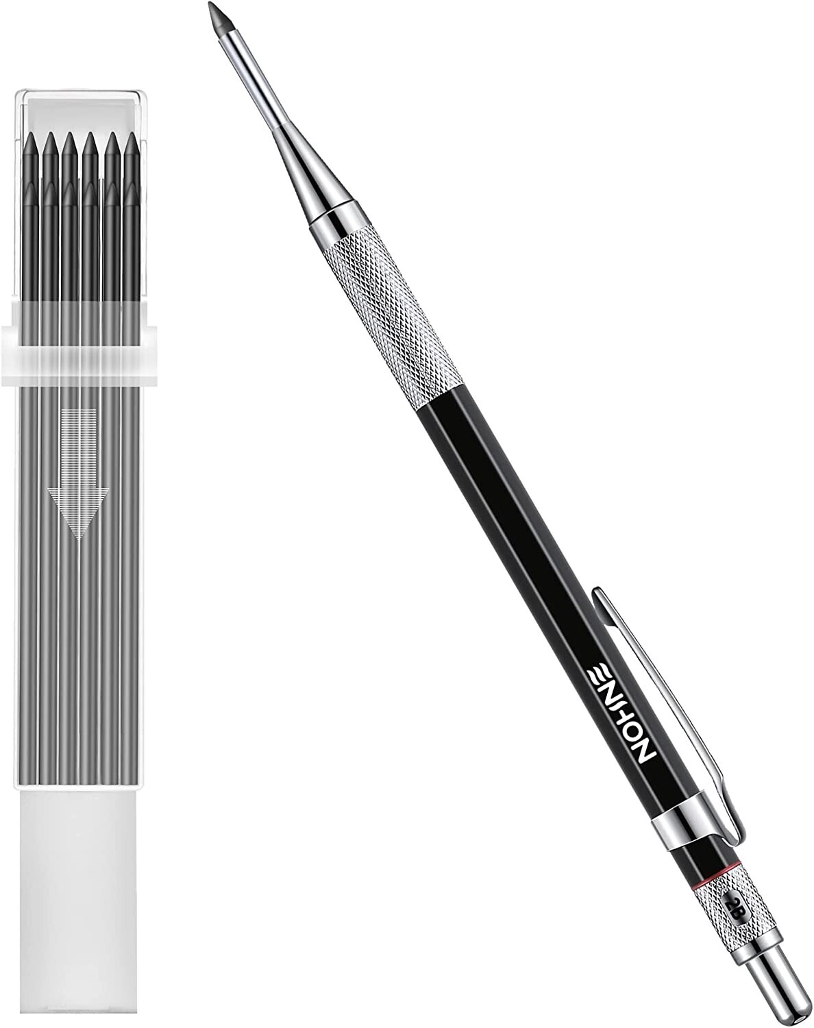 Mechanical Carpenter Pencil with 12 Refills Woodworking Construction Pencil NEW