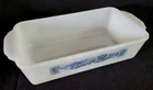 Vintage Glasbake Currier And Ives Baking Dish Loaf Pan Blue Farm