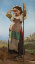 high quality oil painting handpainted on canvas "Young shepherdess"