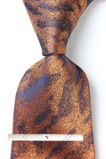 New Classic Striped Brown Black JACQUARD WOVEN 100 Silk Men's Necktie Tie