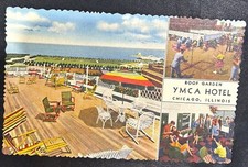 Postcard IL: YMCA Hotel, Roof Garden, Chicago, Illinois, Vtg. Linen Posted 1942