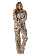 #followme Printed Flannel Button Front PJ Pant Set