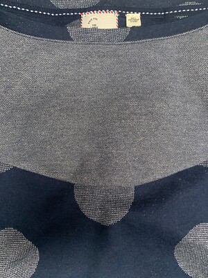 Anthropologie Postmark Women's Large Crop Top Blouse Blue and Gray Shirt New