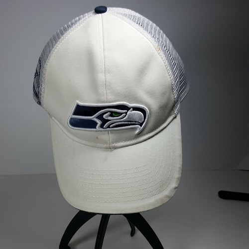 Seattle Seahawks Adjustable Snapback Hat Cap NFL White Mesh