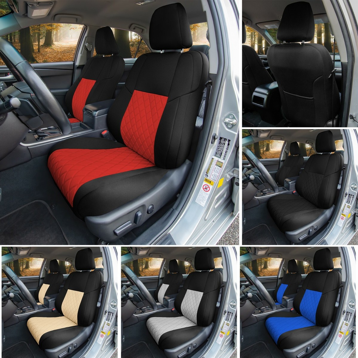 Neoprene Front Set Custom Fit Seat Covers for 2012-2017 Toyota