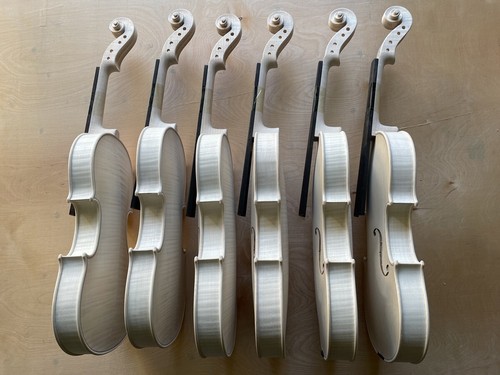 Un violín blanco violín sin terminar 4/4 llama arce abeto hecho a mano - Imagen 12 de 15