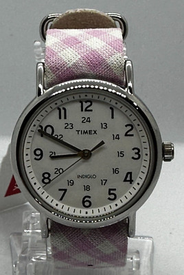 Timex Watch Women's Weekender Plaid Strap Watch Indiglo 38mm Case TW2R24200-51