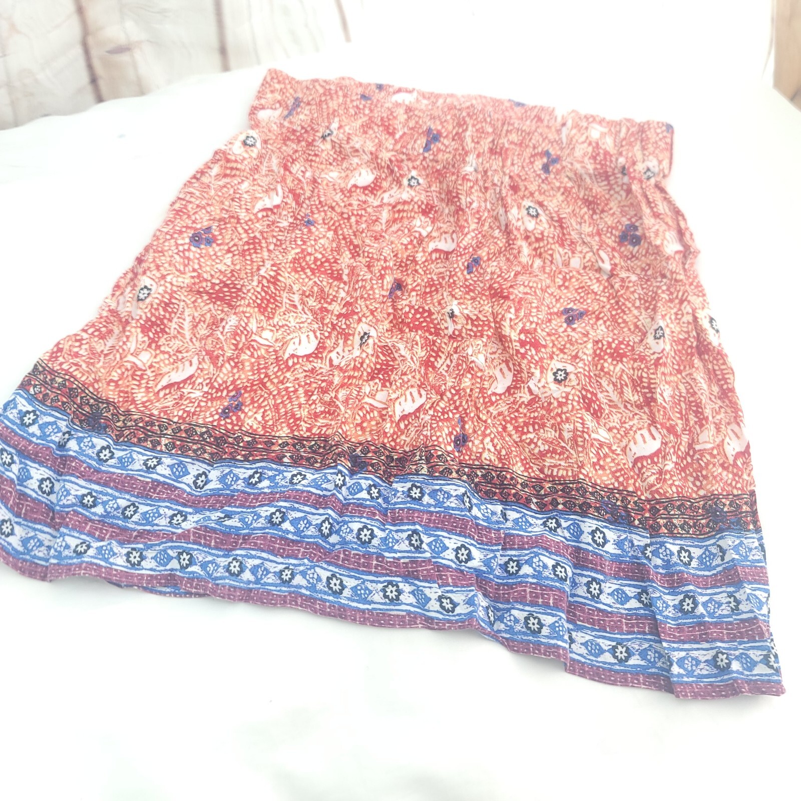 Cabi Orange Blue Pattern Size Medium Pull On A-li… - image 1